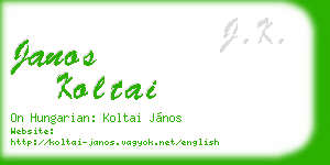 janos koltai business card