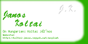 janos koltai business card